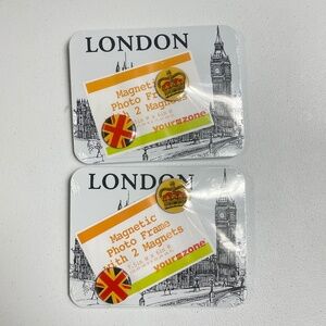 PACK OF 2 London Magnetic Photo Frame with Two Magnets 7.5 in x 6 in